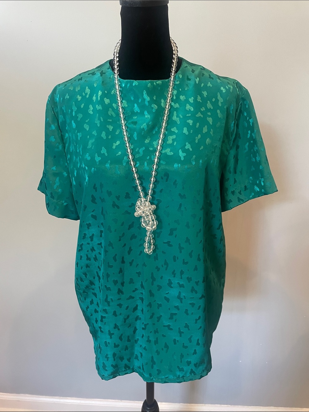 Emerald Green Short-Sleeve handmade Top medium